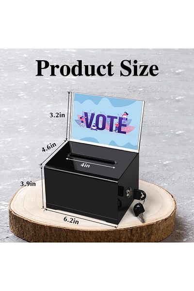 erorex Acrylic Donation Box With Lock Black Ballot Box With Sign Holder Suggestion Box For Fundraising