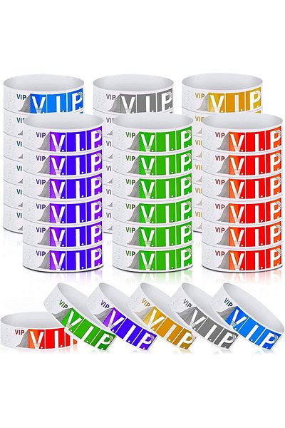 erorex Vip Paper Wristbands For Events 600 Pack Neon Colored Wrist Bands Waterproof Hand Bands Lightweight