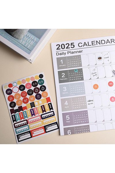 erorex 2025 Yearly Wall Calendar With Stickers 2025 Yearly Planner 366 Days Poster Calendar With Julian