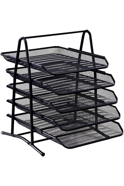 erorex 5 Tier Document Tray Letter Tray Desk Organizer Mesh Tray Document Letter Office Paper Organizer