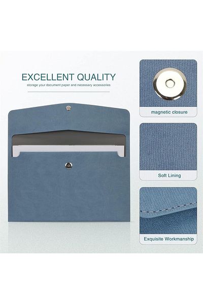 erorex File Folder Soft And Waterproof Pu Leather Color Premium Envelope Folder A4 Document Holder File