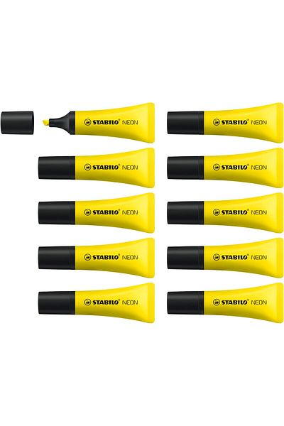 erorex Highlighter Neon Box Of 10 Yellow