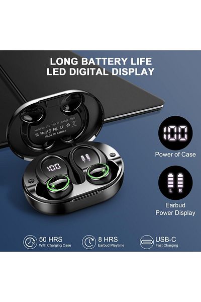 erorex Wireless Bluetooth 5.3 Earbuds With Led Display 128H Playtime Ip7 Waterproof & 4 Enc Noise