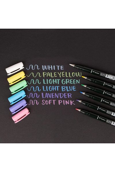 erorex 56448 Fudenosuke Brush Pens Pastel 6 Pack