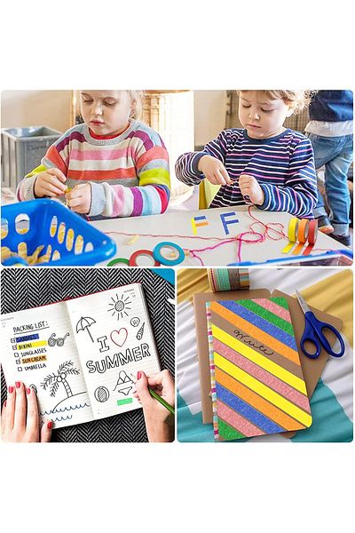 erorex Colored Masking Tape Craft Tape Rainbow Colors Painting Tape Painters Tape Labeling Tape Paper Tape