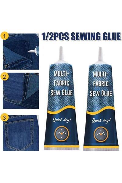 erorex Stitch Liquid 2Pcs Multi Use Fabric Adhere Fast Tack Dry Sew Glue Fabric Adhesives For Jeans