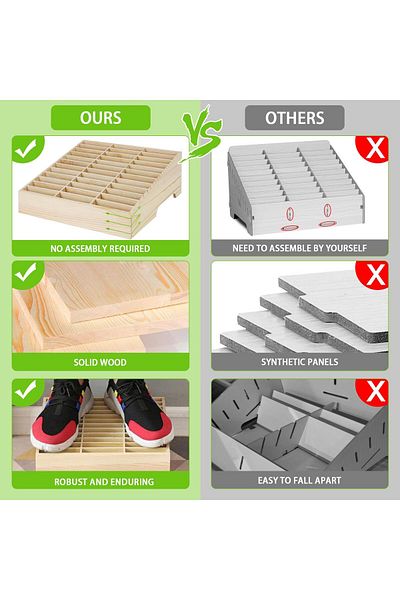 erorex Wooden 36 Grid Cell Phones Storage Box Desktop Mobile Phone Holder Organizer For Office School… 36