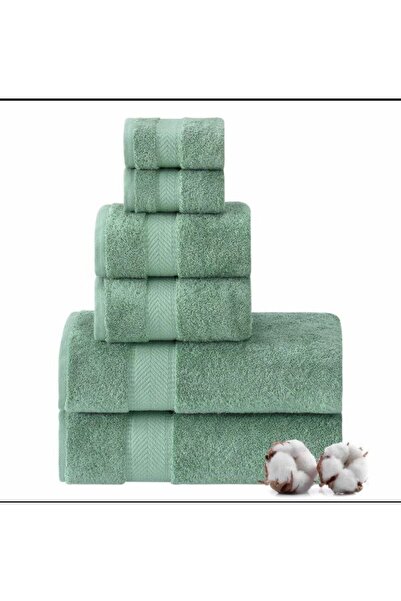 NikAr Home طقم مناشف قطنية مكون من 6 قطع