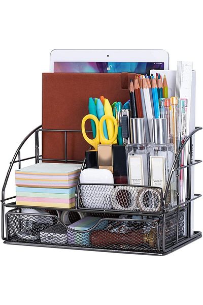 erorex Desk Organizer Multifunctional Large Office Supplies Desktop Organizer Desktop With Pen Holder Mesh