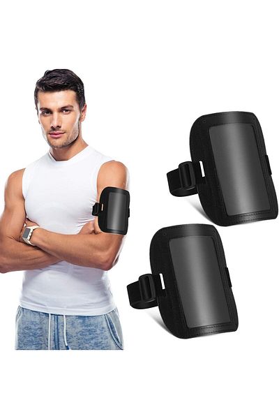 erorex 2 Pcs Leather Arm Id Badge Holder For Men Adjustable Armband Badge Holder With Elastic Arm Band Id