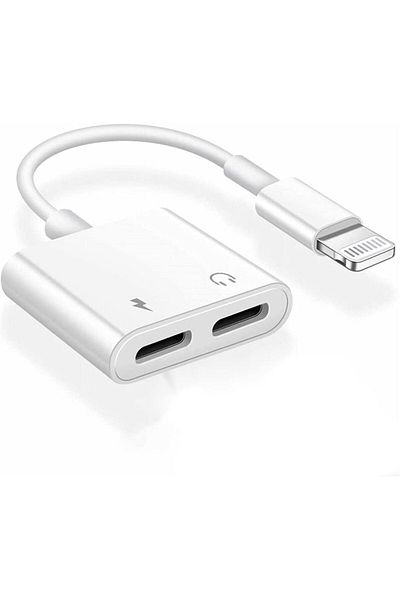 erorex 2 In 1 Dual Lightning Adapter & Splitter For Iphone Headphone Adapter Charger Cable Splitter