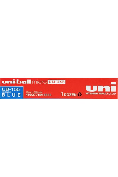 erorex Ub155 Micro Deluxe Rollerball Pen Ultra Fine 0.5Mm Tip 0.2Mm Line Blue Ref Ub155Blu Pack Of 12