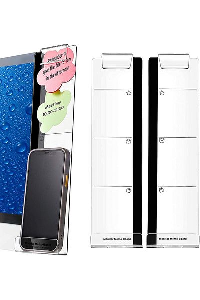 erorex Monitor Memo Board 2 Pcs Acrylic Message Memo Boards Multifunction Computer Monitor Sticky Note
