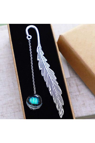 erorex Feather Shaped Bookmarks Metal Bookmark Retro Feather Shaped Twelve Constellation Bookmarks Ideal
