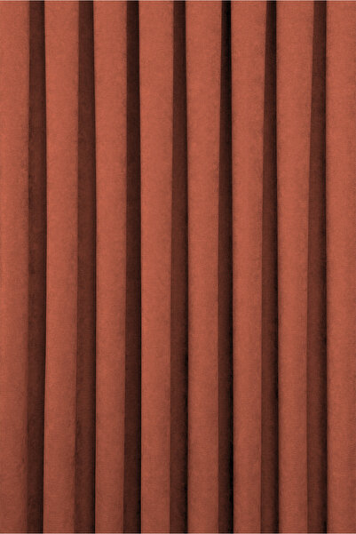 MARİTSA Background Curtain - Velmatt Series Velvet Effect High Grammage Pomegranate Flower Tight Pleat (1X3) Single Wing
