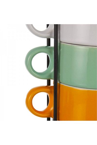 Secret de Gourmet Set of 6 cups with stand, Colorama, 260 ml