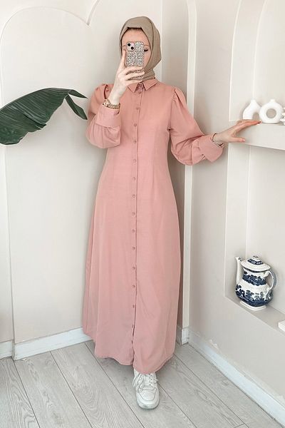 ModaAycan Buttoned Powder Dress Ma333