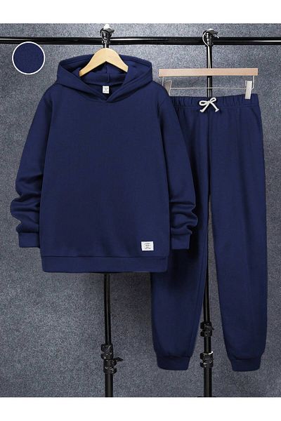 aynewmoda Set de pantaloni și hanorace calde, confortabile, pentru bărbați tineri