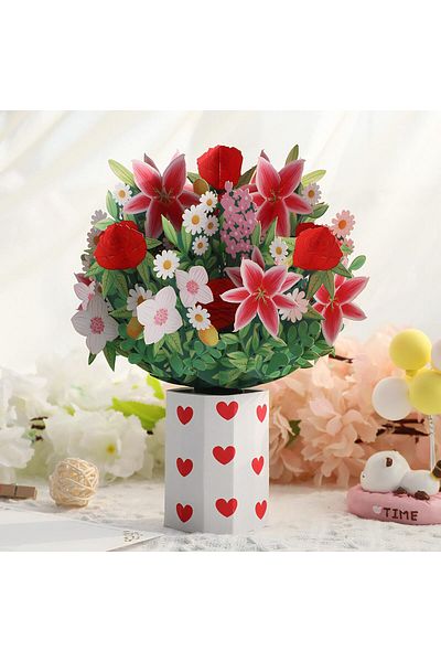 erorex Floral Design 3D Card Standing Decoration Greeting Card For Mother'S Day Gift Valentine Gift Eid