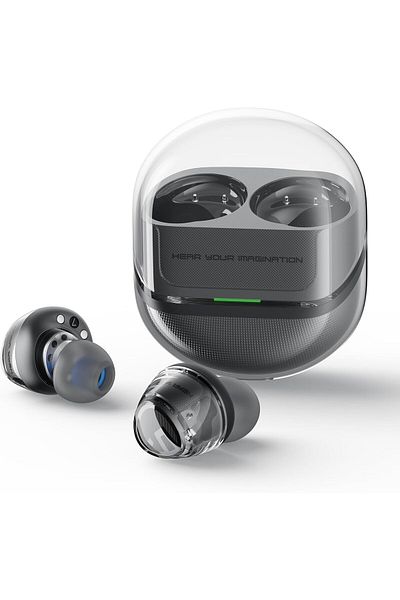 erorex سماعات أذن لاسلكية Clear Pods مزودة بتقنية البلوتوث 5.3 ومشغلات 13 مم لصوت ستيريو ومدة تشغيل تصل إلى 40 ساعة