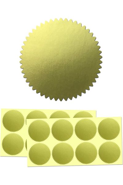 erorex 200 Pack 2 Inch Certificate Wafer Embossing Award Seals Stickers Labels Gold