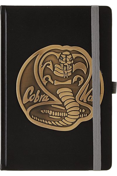erorex Cobra Kai A5 Faux Leather Notebook Elegant Metal Badge Design Essential For Fans And Note Takers