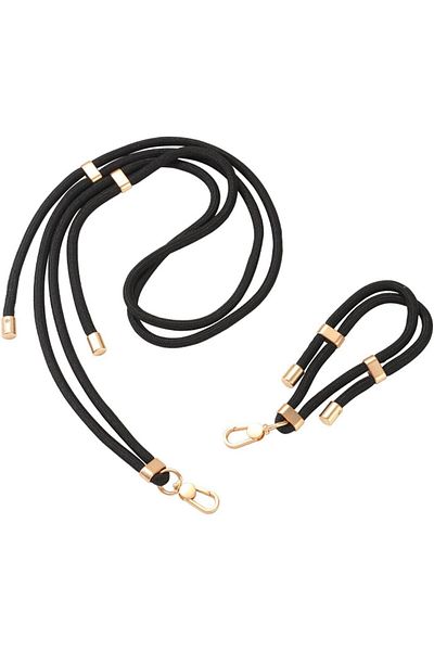 erorex Premium Phone Lanyards With Metal Buckles Crossbody And Wrist Straps 2 Pieces Black