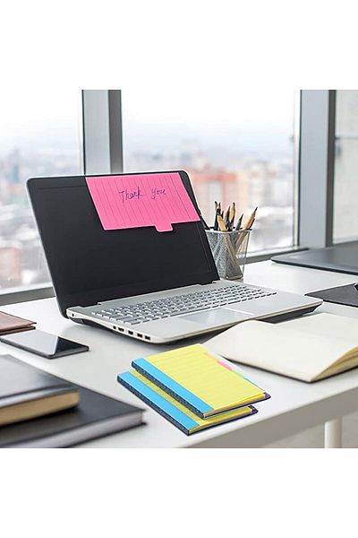erorex Sticky Notes Tabbed Self Stick Lined Note Pad Tabs Notebook Portable Stickers Post Stickies Writing