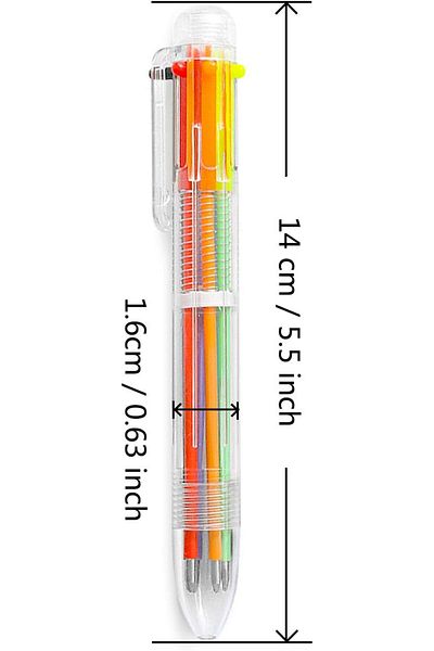 erorex 6 Pack 0.5Mm 6 In 1 Multicolor Ballpoint Pen 6 Colors Retractable Ballpoint Pens For Office School