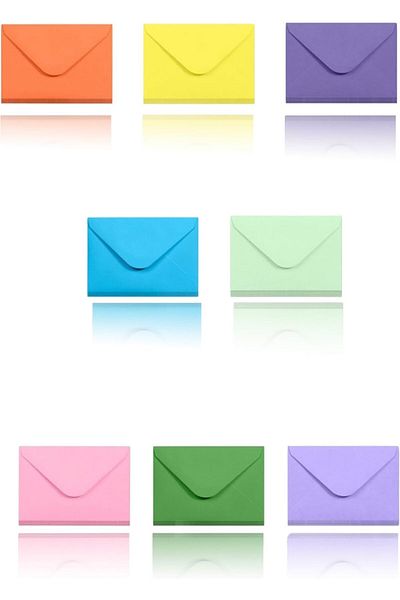 erorex 80 Count Mini Envelopes 8 Colors 4X2.7 Inches Gummed Business Card Envelopes For Small Note Cards