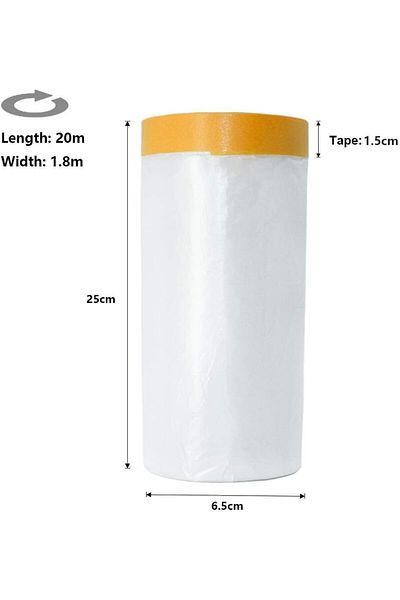 erorex 1.8M X 20M Plastic Painting Drop Film Feet Plastic Masking Furniture Tape Dust Proof Protective