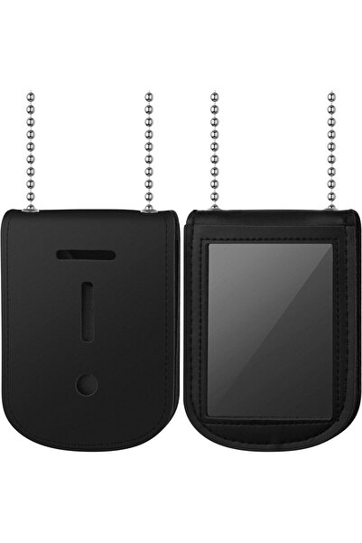 erorex Neck Chain Badge Holder Leather Police Badge Holder Security Card Holder With Inside Id Storage