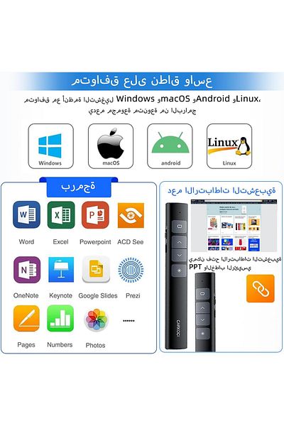erorex Wireless Presenter Remote Control 2.4Ghz Usb Wireless Remote Control Pen Presentation Remote For