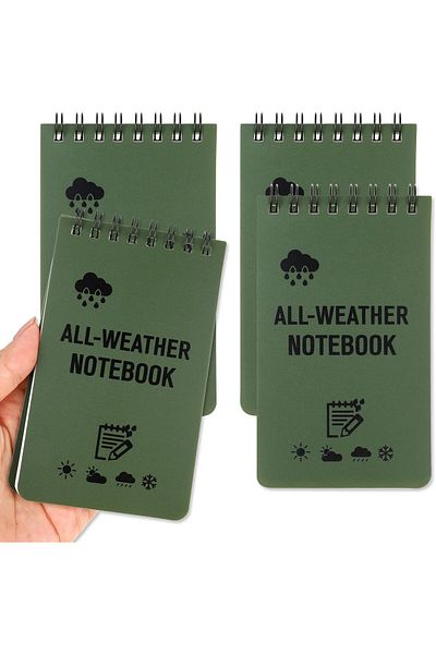 erorex 4 Pack Waterproof Notebook All Weather 3X5Inch Pocket Notepads With 100 Lined Pages Weatherproof