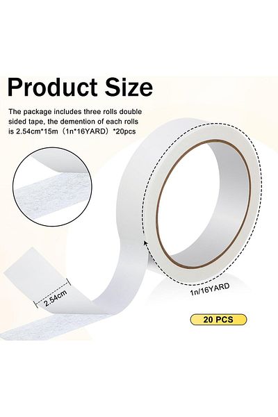 erorex 20 Rolls Double Sided Tape For Crafts Scrapbook Tape Removable Double Sided Adhesive Tape For Arts