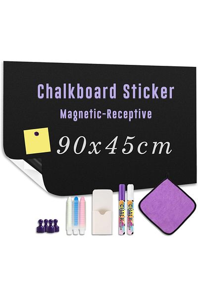 erorex Magnetic Chalkboard Wallpaper Peel And Stick 90 X 45 Cm Self Adhesive Chalkboard Contact Paper With