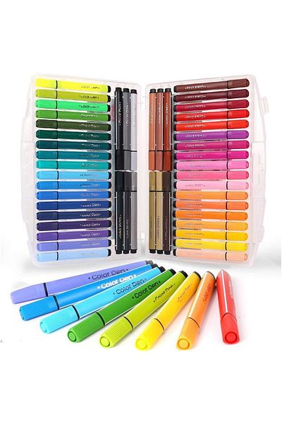 erorex Triangle Shape Washable Coloring Pens Felt Tip For Kids Coloring Book Doodling Graffiti Easy To