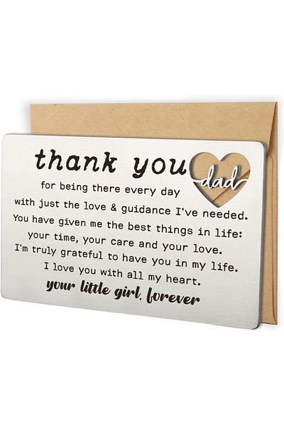 erorex Thank You Dad Engraved Wallet Card Inserts Dad Gifts From Daughter Father'S Day