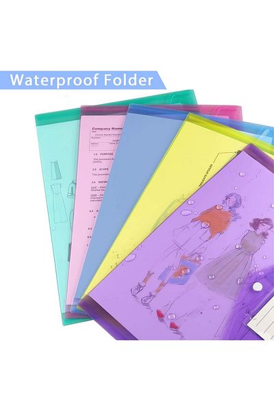 erorex 5 Pcs File Folders Plastic Envelopes Poly Envelopes Clear Document Folders Us Letter A4 Size File
