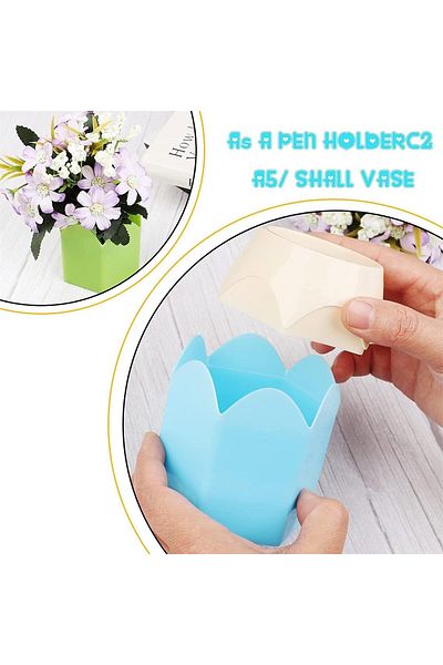 erorex 5 Pcs Pencil Shaped Pen Holders Desktop Pen Cup Pencil Storage Organizer Pencil Pot Creative