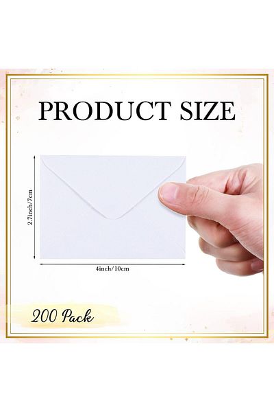 erorex 200 Count Mini Gift Card Envelopes Bulk Wedding Pocket Small Paper Envelopes Gift Card Sleeves