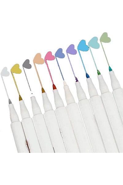 erorex Metallic Markers Painting Pen Set Of 10 Colors Calligraphy Pen For Card Making Drawing Lettering