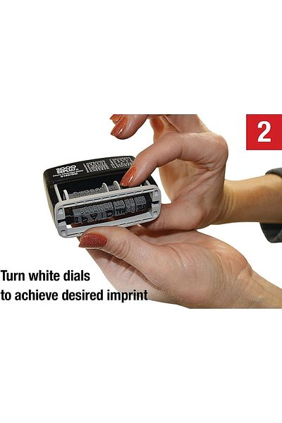 erorex 12 In 1 Self Inking Date And Message Stamp For Business And Office Black Ink 011090