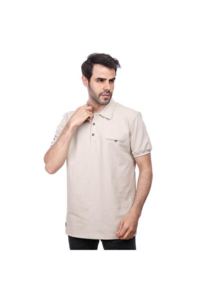 COUP - Solid Polo-shirt With Short Sleeves 1100245-beige L