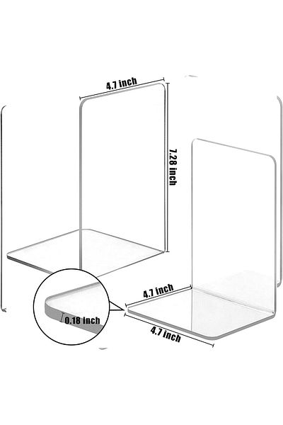 erorex Book Ends Decorative Clear Acrylic Book Ends Supports For Bookrack Bookcase Desk Books Unique
