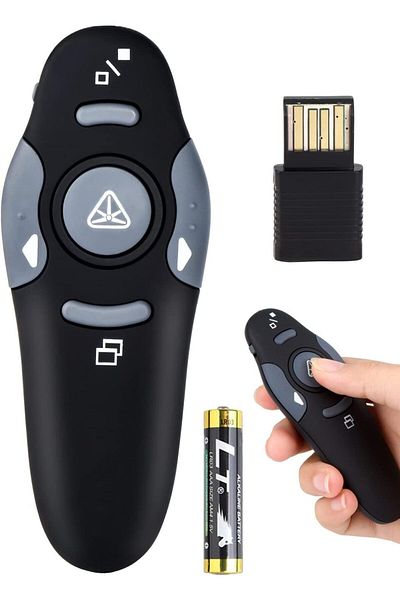 erorex Wireless Presenter Presentation Clicker Rf400 2.4Ghz Remote Control Slide Changer Presentation