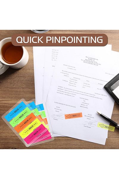 erorex Fluorescent Plastic Film Index Sticky Notes Sticky Tabs With 5 Bright Colors Transparent Please