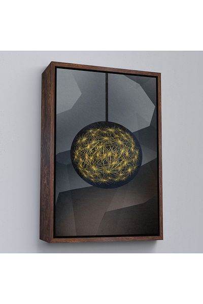 Harita Sepeti Pictură cerc de aur abstract modern cu cadru alb