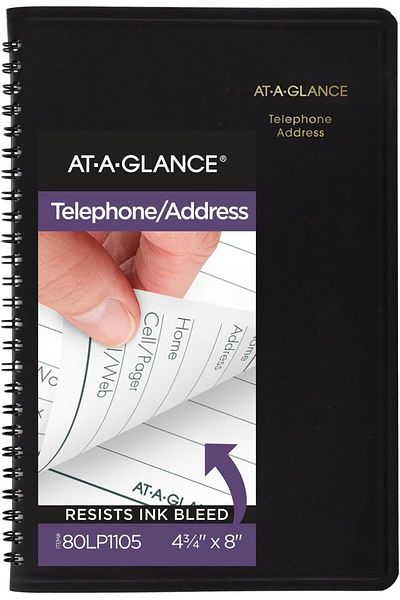 erorex Telephone Address Book Large Print 500 Entries 4 3 4 Inch X 8 Inch Black 80Lp1105