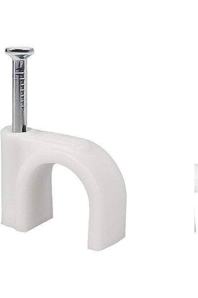 erorex Cable Clips 8Mm Cord Clips For Wall 100 Pcs White Cable Clips With Steel Nails Mounting Clips For